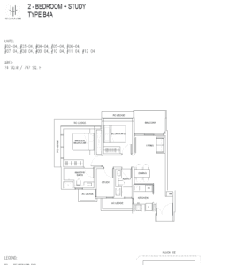 hillhaven 2 bedroom study layout floorplan