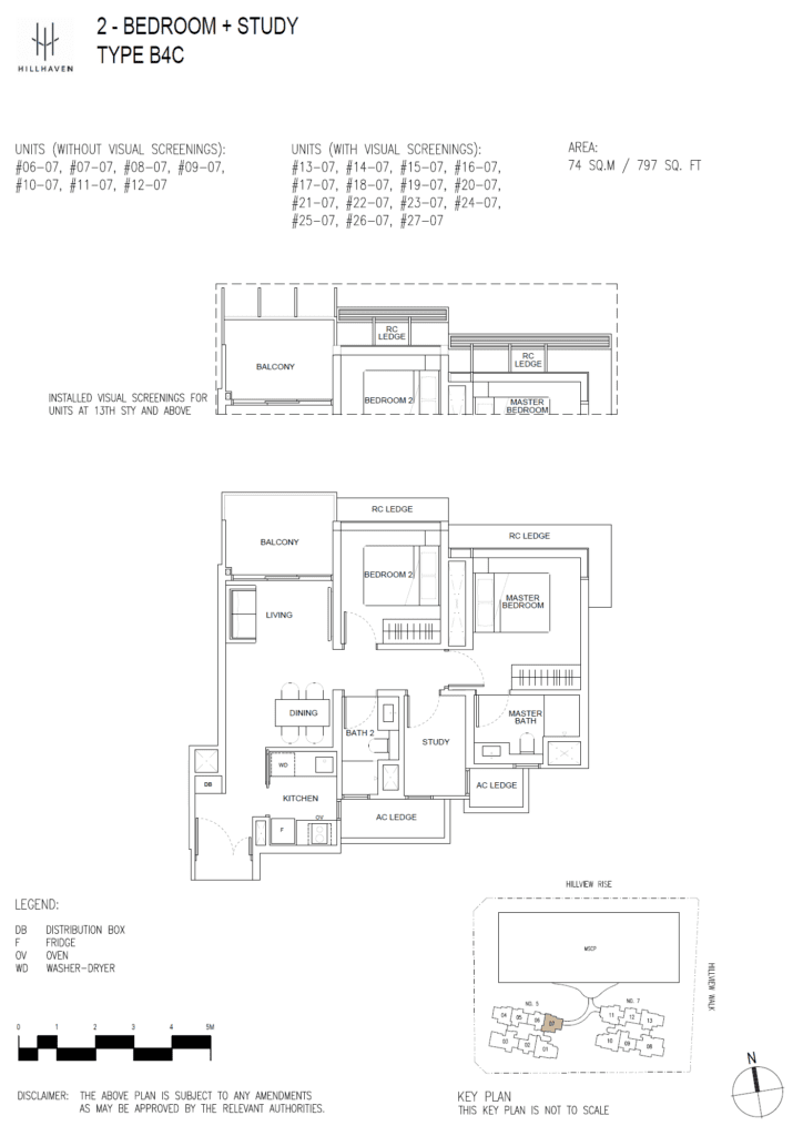 hillhaven 2 bedroom study layout floorplan