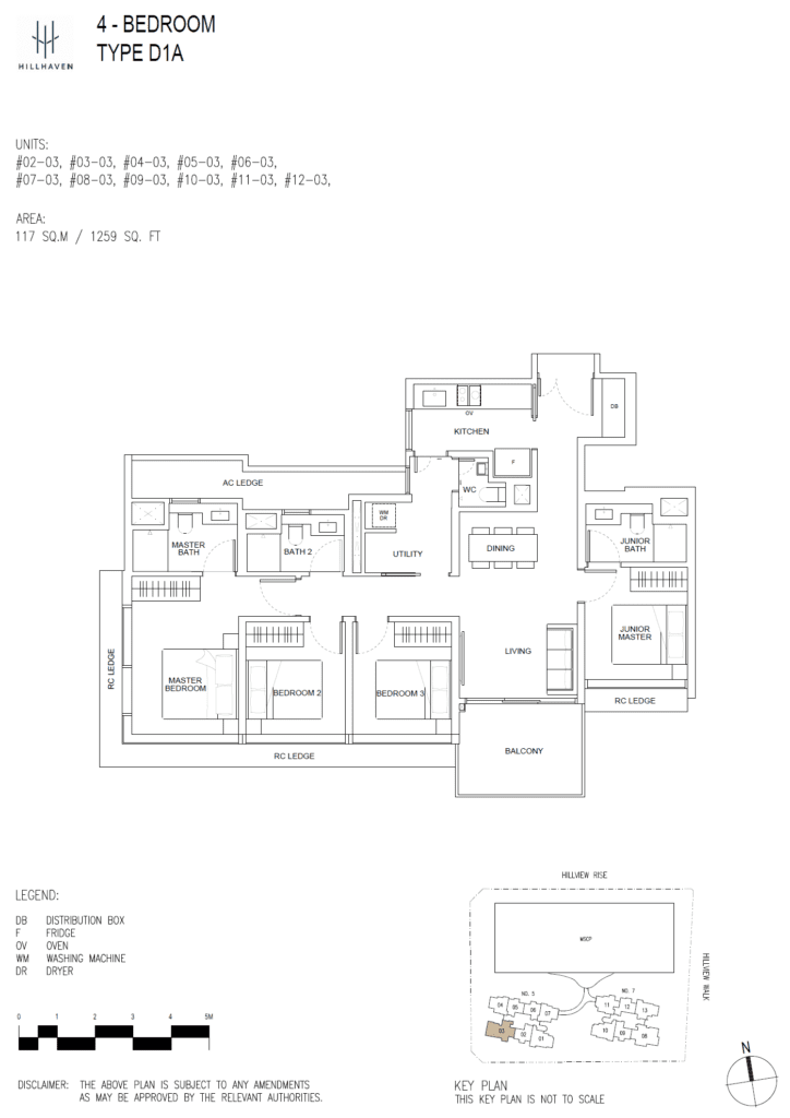 hillhaven 4 bedroom layout floorplan